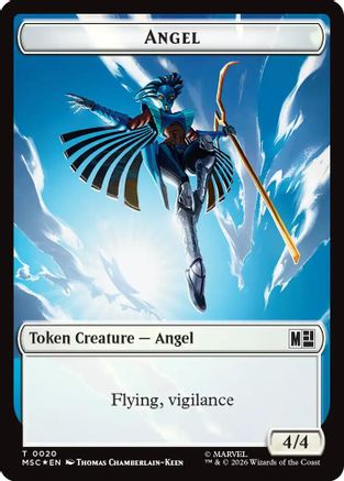 Image of Angel (020) // Vibranium (031) Double-Sided Token (Surge Foil) (MSC-20 // 31) - Commander: Marvel Super Heroes Foil