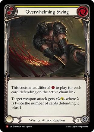 Image of Overwhelming Swing (MPW024) - Mastery Pack Warrior Rainbow Foil