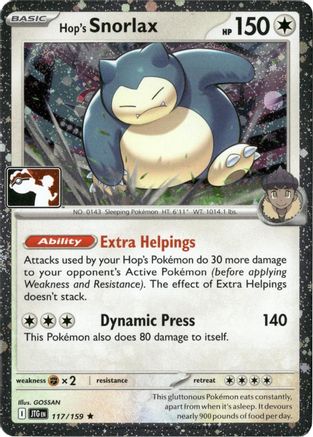 Image of Hop's Snorlax (Cosmos Holo) 117/159  - Holofoil Prize Pack Series Cards - Rare