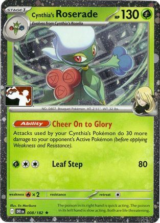 Image of Cynthia's Roserade (Cosmos Holo) 008/182  - Holofoil Prize Pack Series Cards - Rare