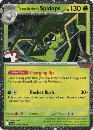 Image of Team Rocket's Spidops (Cosmos Holo) 020/182  - Holofoil Prize Pack Series Cards - Rare
