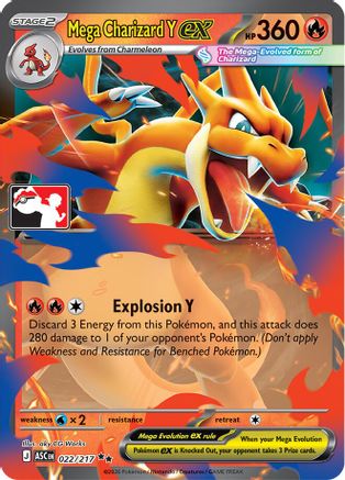 Image of Mega Charizard Y ex 022/217  - Holofoil Prize Pack Series Cards - Double Rare