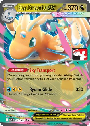 Image of Mega Dragonite ex 152/217  - Holofoil Prize Pack Series Cards - Double Rare