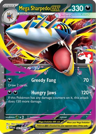 Image of Mega Sharpedo ex 061/094  - Holofoil Prize Pack Series Cards - Double Rare