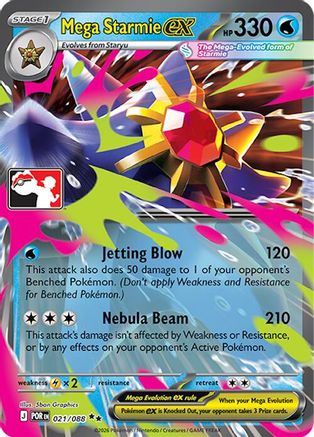 Image of Mega Starmie ex 021/088  - Holofoil Prize Pack Series Cards - Double Rare