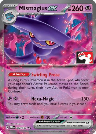 Image of Mismagius ex 036/094  - Holofoil Prize Pack Series Cards - Double Rare