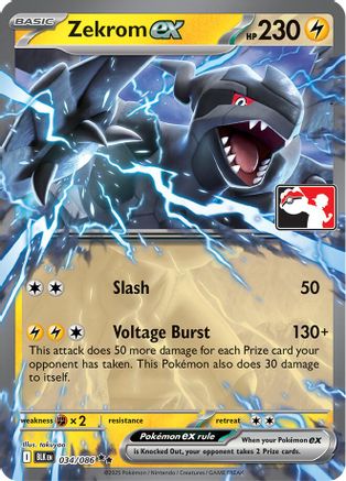 Image of Zekrom ex (Right Stamp) 034/086  - Holofoil Prize Pack Series Cards - Double Rare