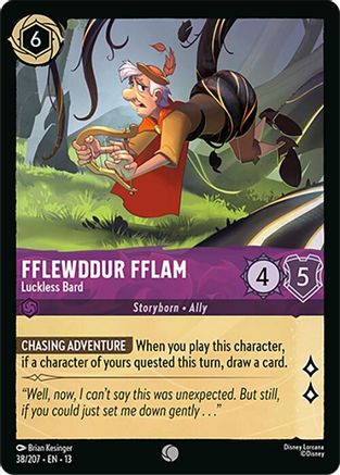 Image of Fflewddur Fflam - Luckless Bard (38/204) - Attack of the Vine Cold Foil