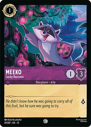 Image of Meeko - Lucky Raccoon (47/204) - Attack of the Vine Cold Foil