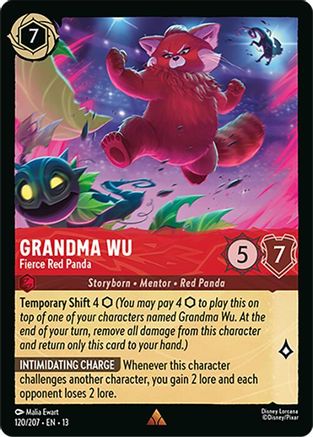 Image of Grandma Wu - Fierce Red Panda (120/204) - Attack of the Vine Cold Foil