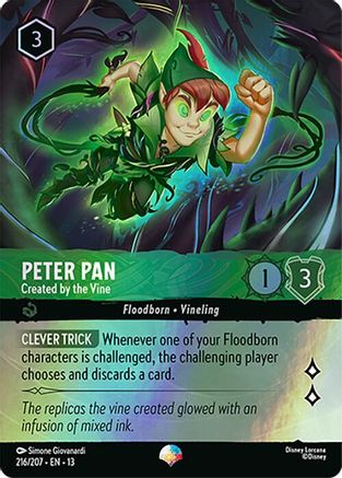 Image of Peter Pan - Created by the Vine (Epic) (216/204) - Attack of the Vine Holofoil