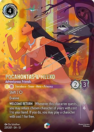 Image of Pocahontas & Meeko - Adventurous Friends (Enchanted) (227/204) - Attack of the Vine Holofoil