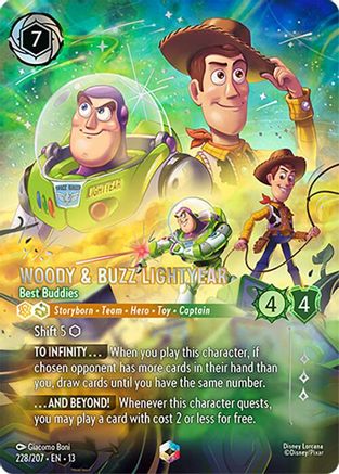 Image of Woody & Buzz Lightyear - Best Buddies (Enchanted) (228/204) - Attack of the Vine Holofoil