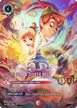 Image of Peter Pan & Tinker Bell - Fast Friends (Enchanted) (233/204) - Attack of the Vine Holofoil
