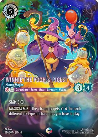 Image of Winnie the Pooh & Piglet - Hunny Mages (Enchanted) (234/204) - Attack of the Vine Holofoil