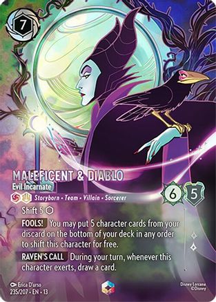 Image of Maleficent & Diablo - Evil Incarnate (Enchanted) (235/204) - Attack of the Vine Holofoil