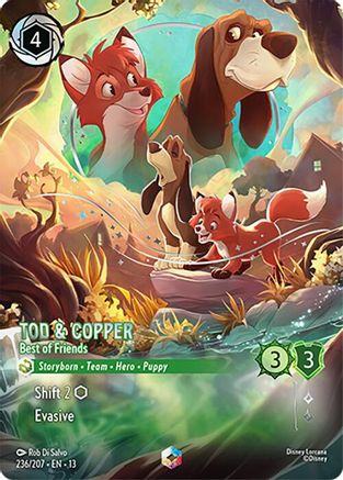 Image of Tod & Copper - Best of Friends (Enchanted) (236/204) - Attack of the Vine Holofoil
