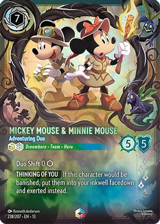 Image of Mickey Mouse & Minnie Mouse - Adventuring Duo (Enchanted) (238/204) - Attack of the Vine Holofoil