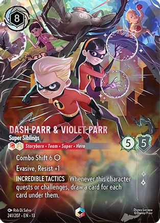 Image of Dash Parr & Violet Parr - Super Siblings (Enchanted) (241/204) - Attack of the Vine Holofoil
