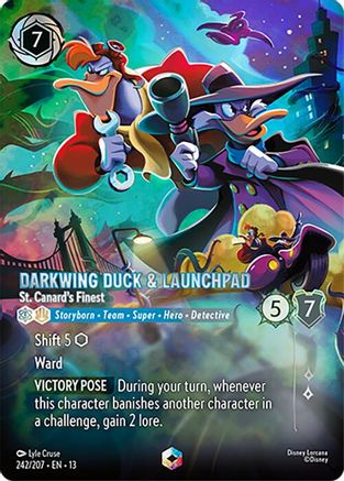 Image of Darkwing Duck & Launchpad - St. Canard's Finest (Enchanted) (242/204) - Attack of the Vine Holofoil