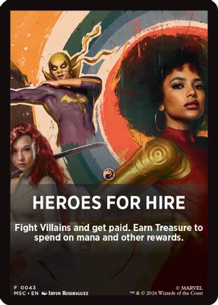 Image of Heroes For Hire Theme Card (MSC-043) - Commander: Marvel Super Heroes