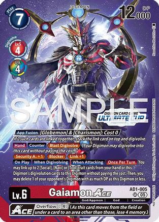 Image of Gaiamon ACE (Ultimate Cup 26-27 Season 2) (AD1-005) - Advanced Booster Digimon Generation Foil