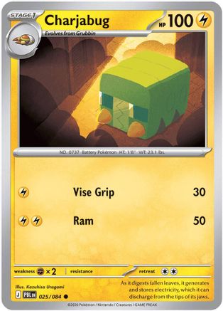 Image of Charjabug 025  - Reverse Holofoil ME05 Pitch Black - Common