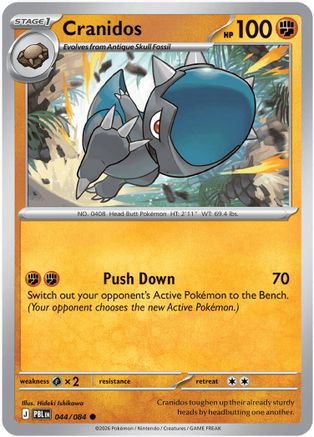 Image of Cranidos 044  - Reverse Holofoil ME05 Pitch Black - Common