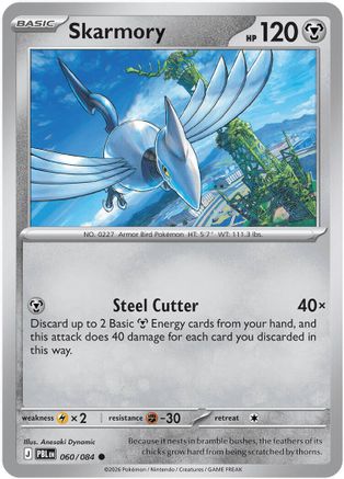Image of Skarmory 060  - Reverse Holofoil ME05 Pitch Black - Common