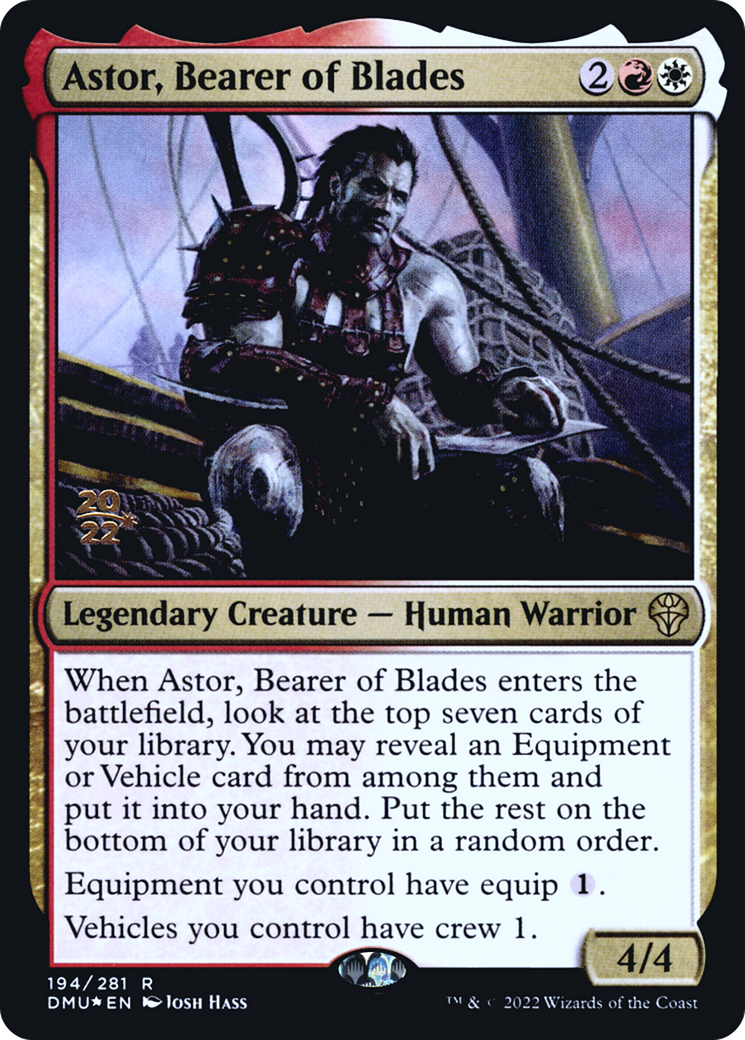 Image of Astor, Bearer of Blades [Dominaria United Prerelease Promos]