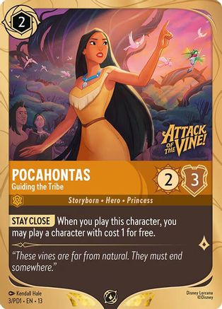 Image of Pocahontas - Guiding the Tribe (3) - Disney Lorcana Promo Cards Holofoil