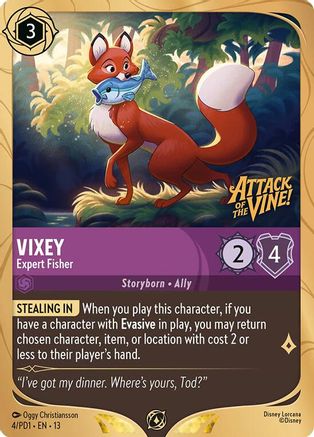 Image of Vixey - Expert Fisher (4) - Disney Lorcana Promo Cards Holofoil