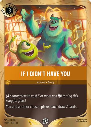Image of If I Didn't Have You (14) - Disney Lorcana Promo Cards Holofoil
