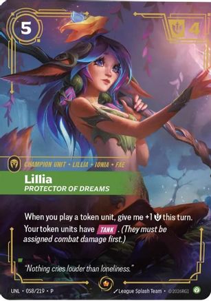 Image of Lillia - Protector of Dreams (058/219) - Riftbound Organized Play Promotional Cards Foil