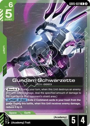 Image of Gundam Schwarzette (GD05-022) - Freedom Ascension Holofoil