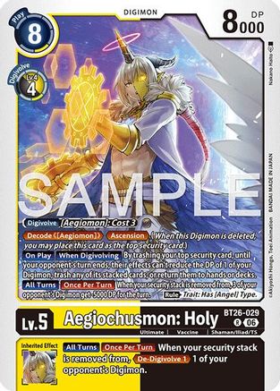 Image of Aegiochusmon: Holy (BT26-029) - Timeless Bonds Foil