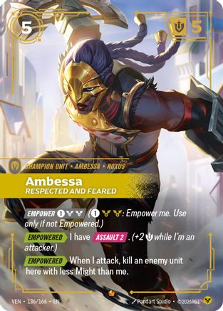 Image of Ambessa - Respected and Feared (136/166) - Vendetta Foil