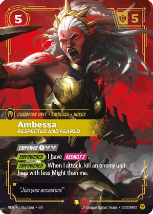 Image of Ambessa - Respected and Feared (Alternate Art) (136a/166) - Vendetta Foil