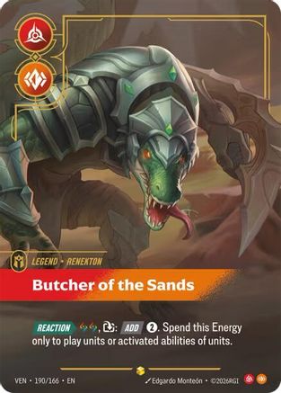 Image of Renekton - Butcher of the Sands (Overnumbered) (190/166) - Vendetta Foil
