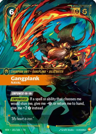 Image of Gangplank - Naval (Overnumbered) (181/166) - Vendetta Foil
