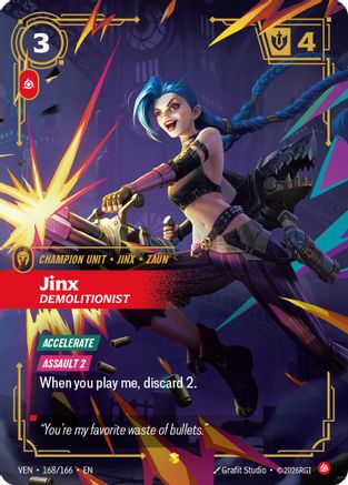 Image of Jinx - Demolitionist (Overnumbered) (168/166) - Vendetta Foil
