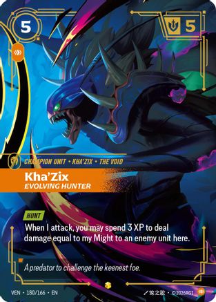 Image of Kha'Zix - Evolving Hunter (Overnumbered) (180/166) - Vendetta Foil