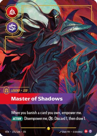 Image of Zed - Master of Shadows (Overnumbered) (191/166) - Vendetta Foil