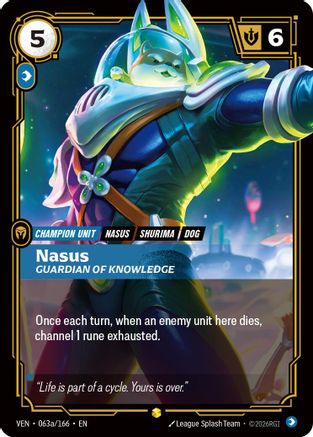 Image of Nasus - Guardian of Knowledge (Alternate Art) (063a/166) - Vendetta Foil