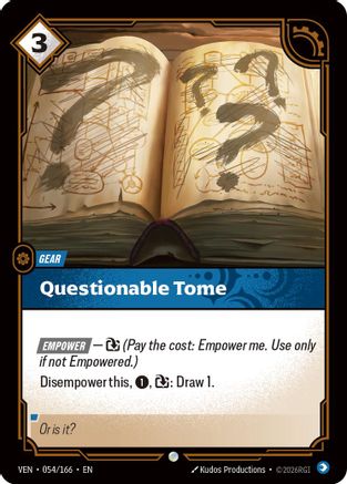 Image of Questionable Tome (054/166) - Vendetta Foil