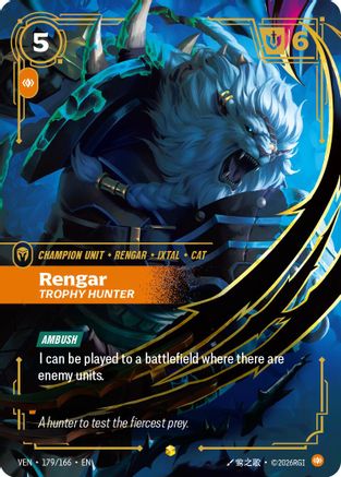 Image of Rengar - Trophy Hunter (Overnumbered) (179/166) - Vendetta Foil