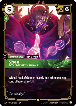 Image of Shen - Scourge of Shadows (Alternate Art) (042a/166) - Vendetta Foil