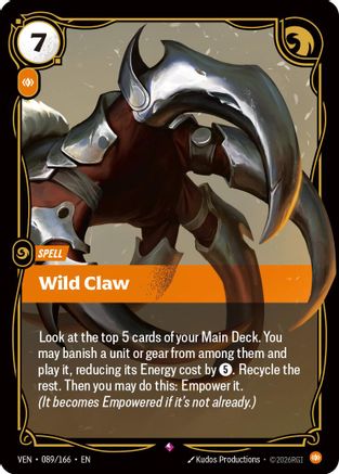 Image of Wild Claw (089/166) - Vendetta Foil