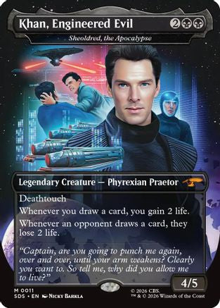 Image of Khan, Engineered Evil - Sheoldred, the Apocalypse (Borderless) (SDS-011) - Star Trek: Stardates