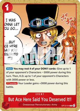 Image of But Ace Here Said You Deserved It!! (OP13-019) - Starter Deck 35: RED/BLACK Sabo